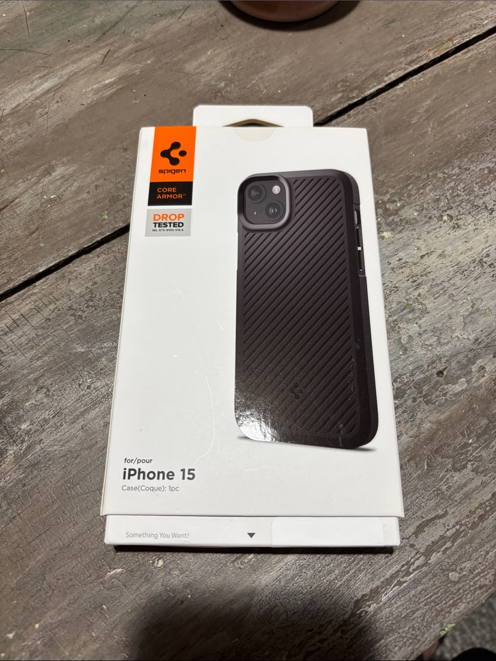 Spigen Core Armor Case for iPhone 15 - Dark Brown/Black